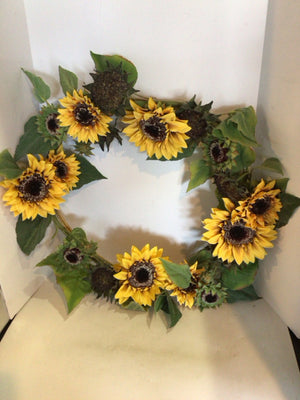 Green/Yellow Sunflower Wreath