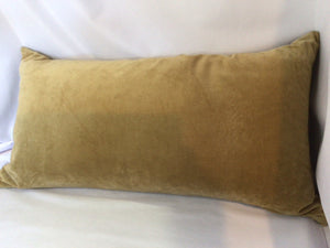 Lumbar Beige/Gold Polyester Down Pillow