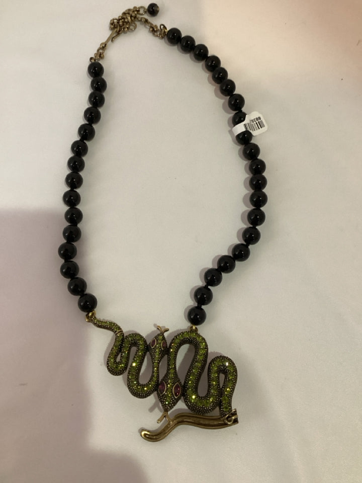 Green/Black Snake Rhinestone Necklace