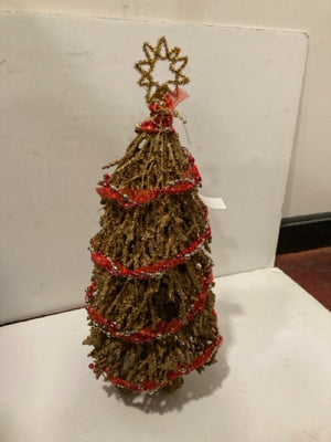 Faux Gold/Red Christmas Tree Holiday Item