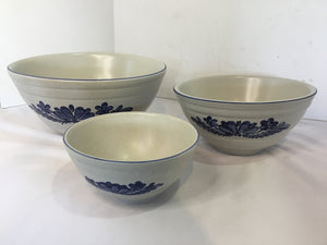 PFALTZGRAFF Set of 3 White/Blue Ceramic Floral Bowl Set