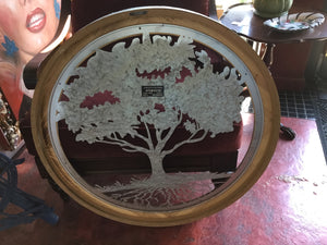 Cut Out Wood/Metal Tree Brown/Silver Wall Decoration Art