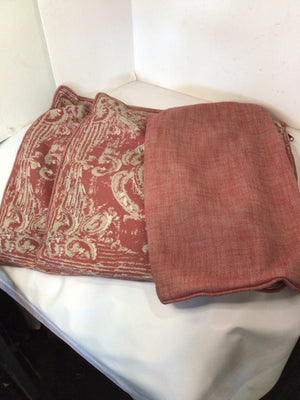 Restoration Hrd. Set of 3 Red/Beige Acrylic Outdoor/Outside Pillow Cover