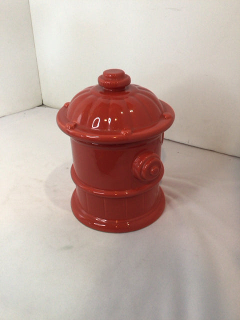Home Collection Red Ceramic Fire Hydrant Canister