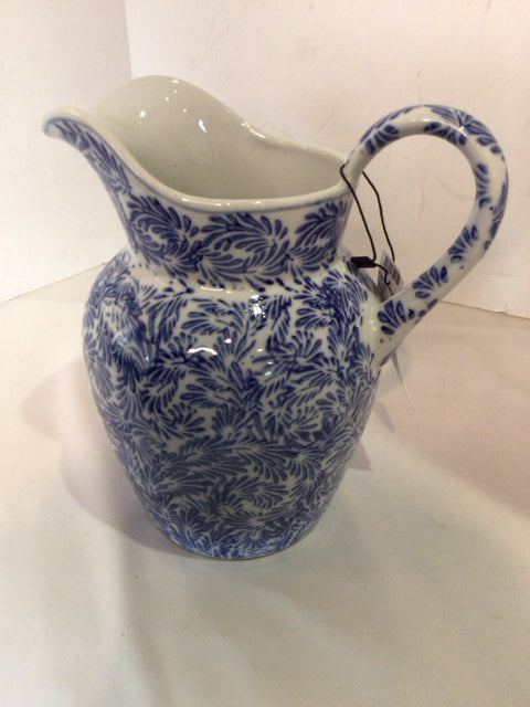 PIER 1 Blue/White Ceramic Pitcher