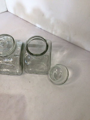 Apothocary Clear Glass Set of 3 Jar