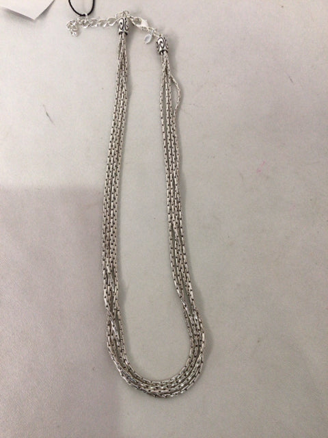 Premier Designs Metal Silver 4 Strand Necklace