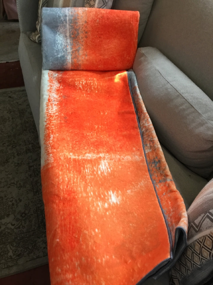 Faux Fur Orange/Gray Rug