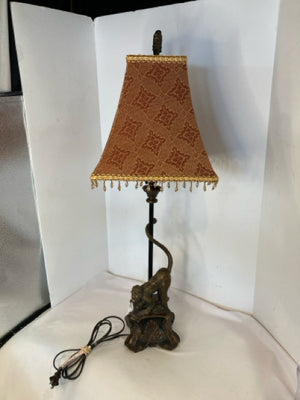 Brown Metal Monkey Lamp