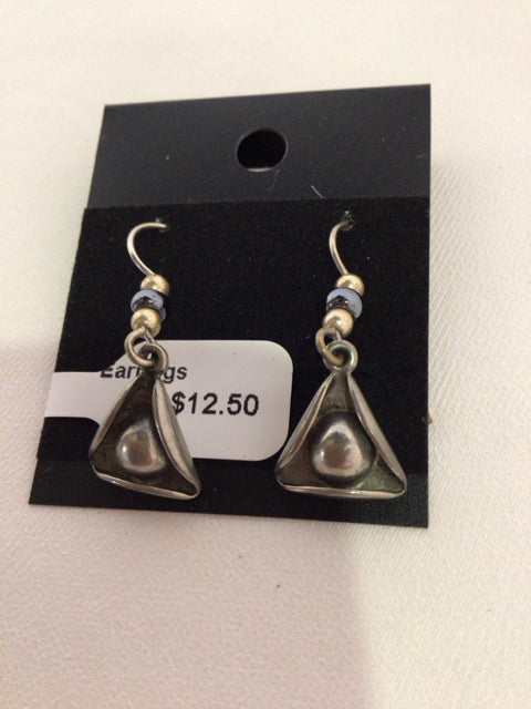 Silver Triangle Earrings