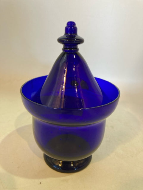 Metropolitan Museum of Art Blue Glass Lidded Jar