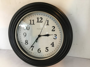 Wall Black Plastic Battery Operated Clock