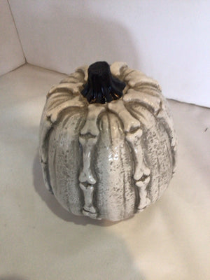 White Resin Pumpkin Holiday Item