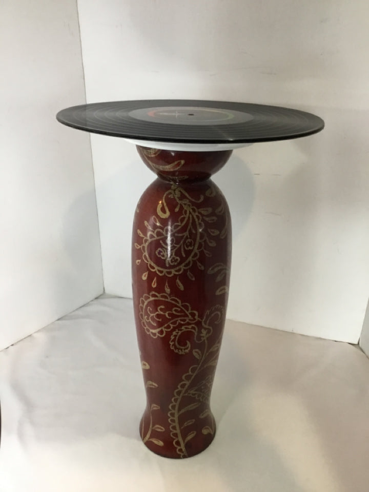 Side Wood Record Black/Red Table