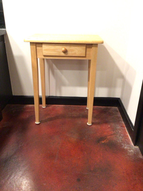 Side Wood 1 Drawer Tan Table