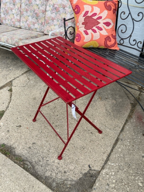 Metal Folding Red Table