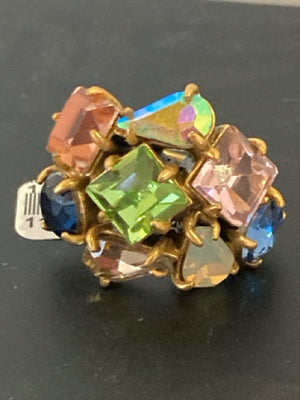 J Crew Multi-Color Chunky Crystal Ring