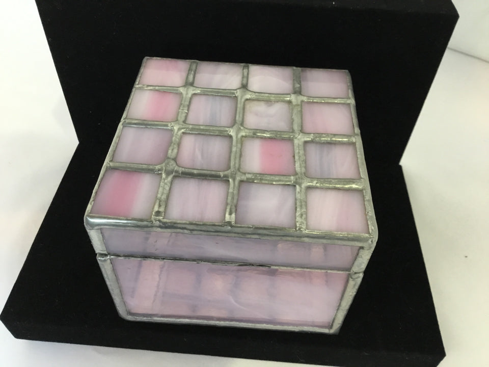 Pink Glass Trinket Box