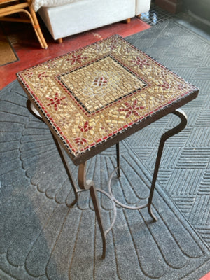 Tan/Red Tile Plant Stand