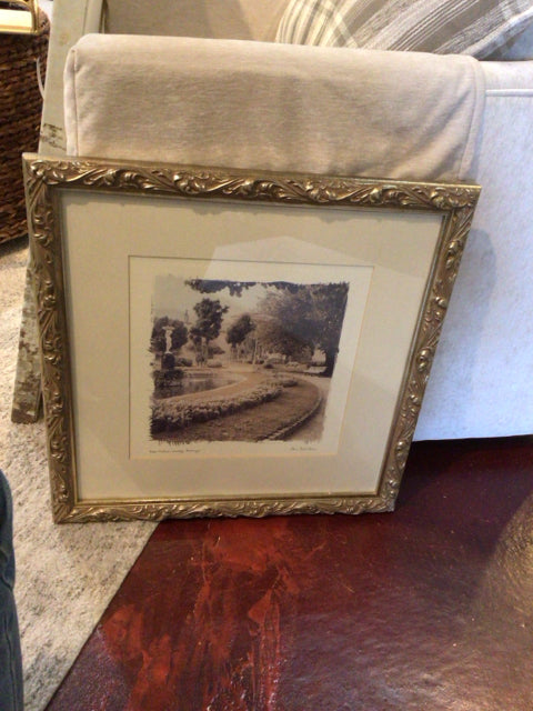 Sepia Garden Signed Framed Art