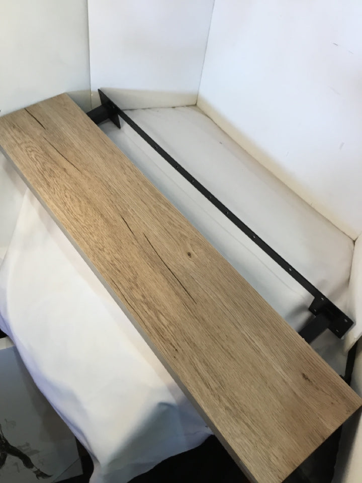 Floating Brown Wood/Metal Shelf