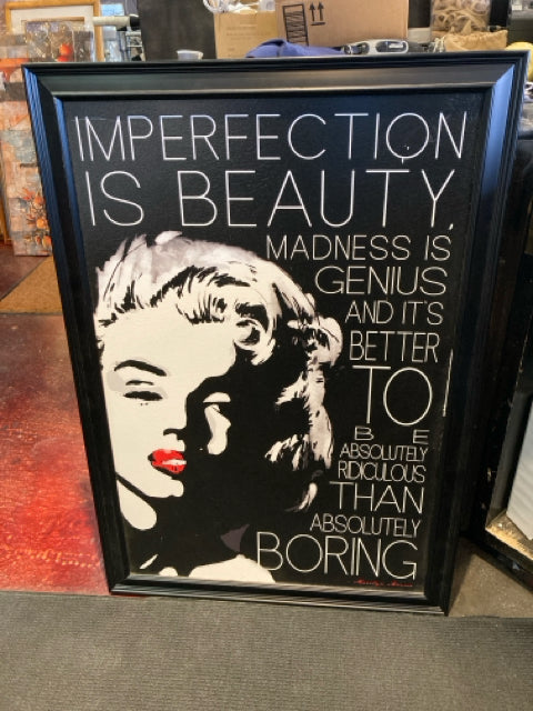 Black/White Marilyn Monroe Framed Art