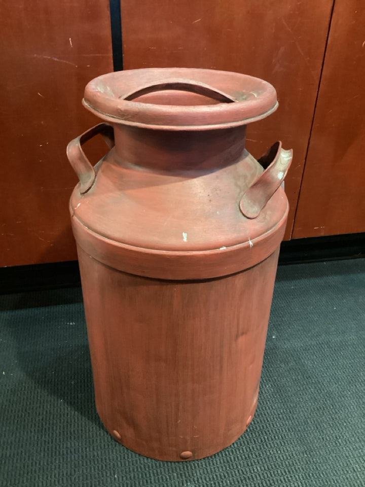 Antique Milk Red Metal Can