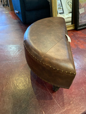 Faux Leather Brown Ottoman