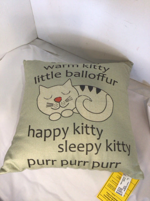 Brown/Gray Cotton Cat Pillow