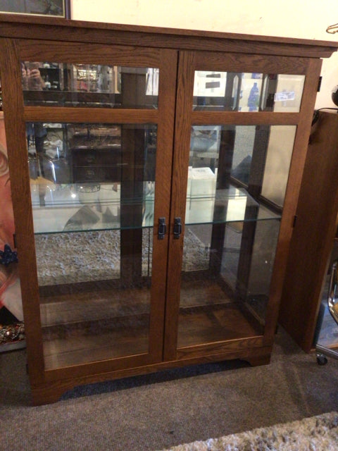 Wood/Glass Brown China Cabinet