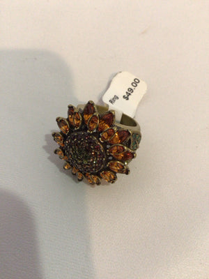 Orange Rhinestone Ring