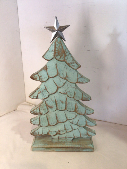 Green Wood Christmas Tree Holiday Item