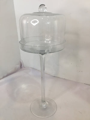 2 Piece Clear Glass Cake Plate/Stand