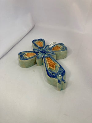 Ceramic Cross Blue Wall Decoration