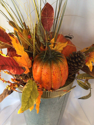 Autumn Orange Pumpkin Bucket Holiday Item