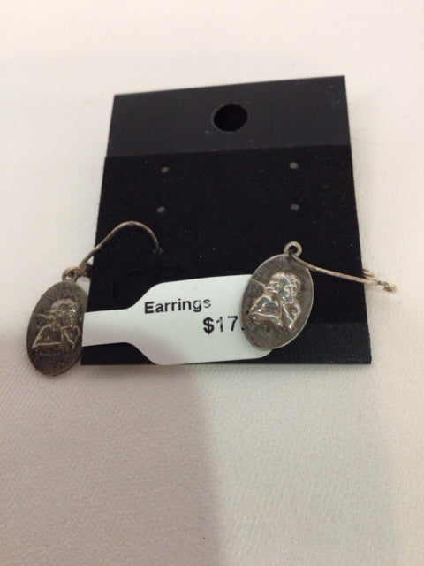 Silver Cameo Earrings