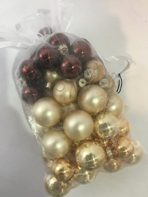 Gold Glass In Bag Holiday Ornaments