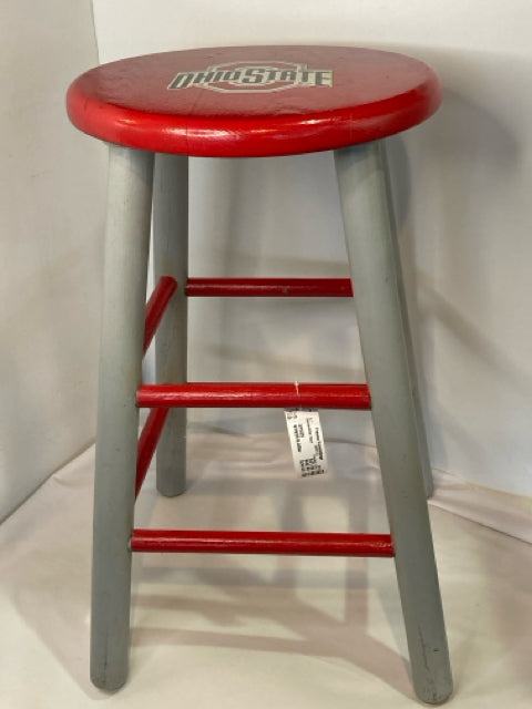 Painted OSU Red/Gray Barstool/Bar Stool