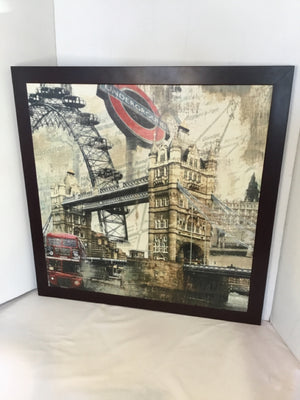 Tan/Red Bridge Framed Art