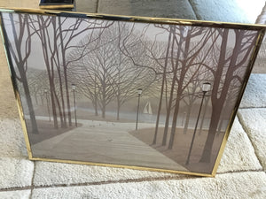 Harry Wysocki Tan Tree Boat Framed Art