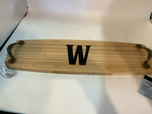 Charcuterie Tan/Black Wood/Metal Letter Cutting Board