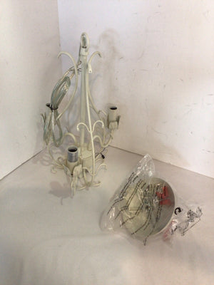 Vintage White Metal Chandelier