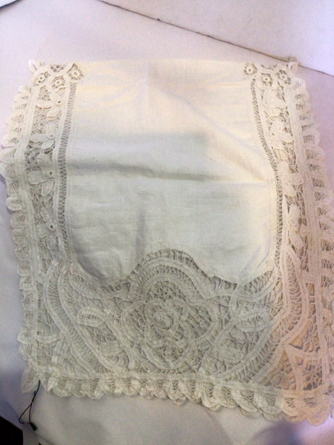 Vintage White Linen Table Runner