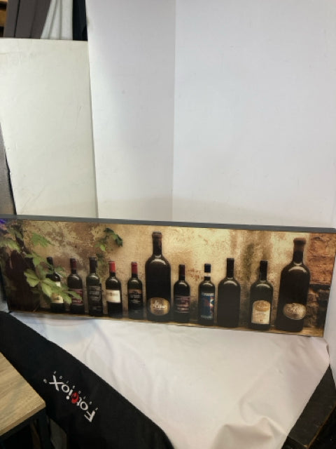 Bed Bath & Beyond Wine Bottle Cream/Black Wall Decoration Art