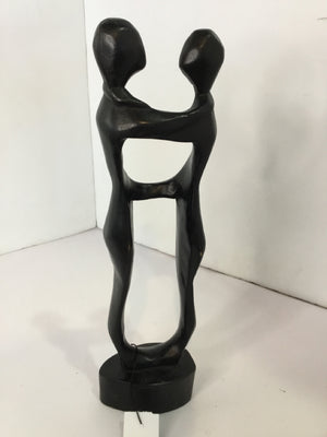 Ethnic Black Wood People Statue