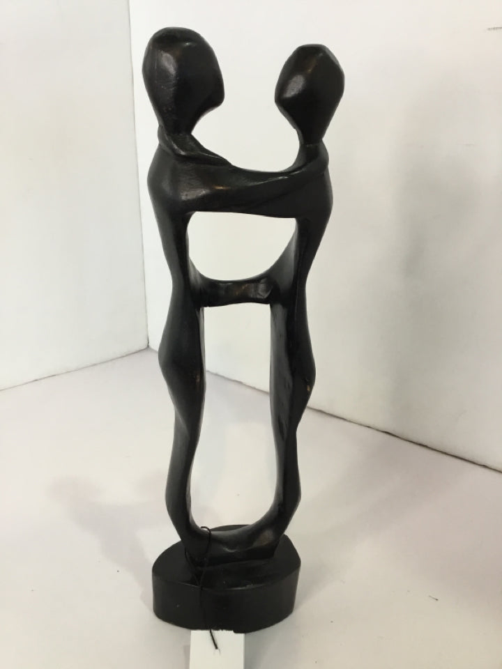 Ethnic Black Wood People Statue