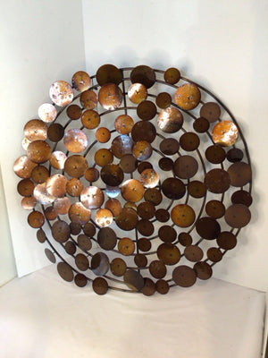 Modern Metal Round Bronze Wall Decoration Art