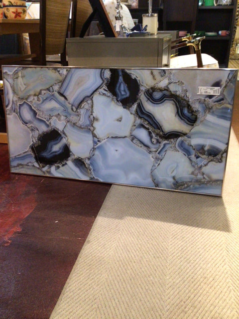 Blue/White Abstract Framed Art