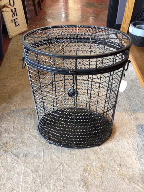 Black Metal Laundry Basket