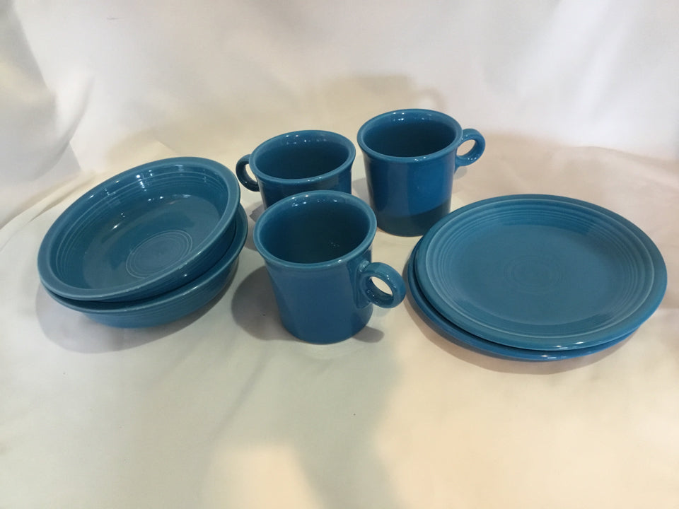 Fiesta Blue Ceramic 7 pieces Dish Set